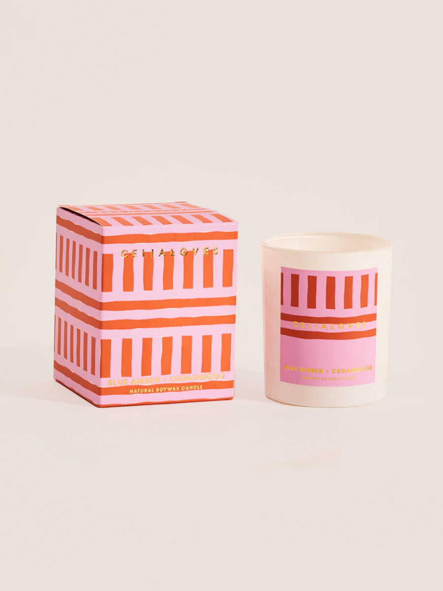 Blue Amber & Cedarwood Candle 195g