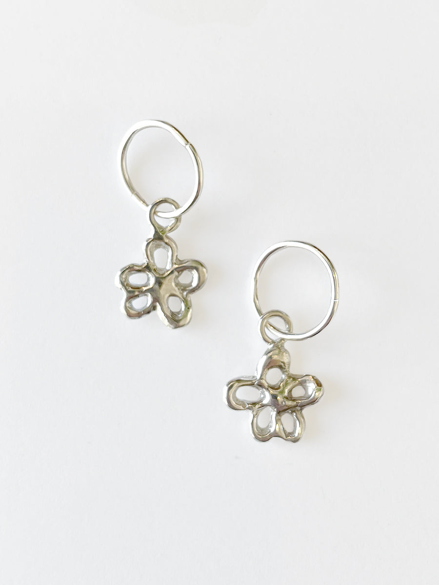 Flower Earrings Silver