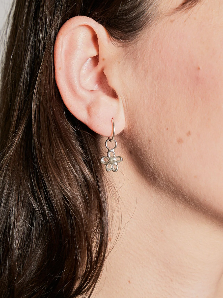 Flower Earrings Silver