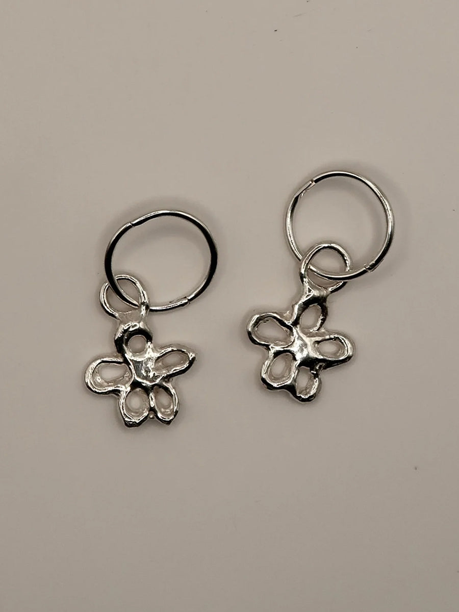 Flower Earrings Silver