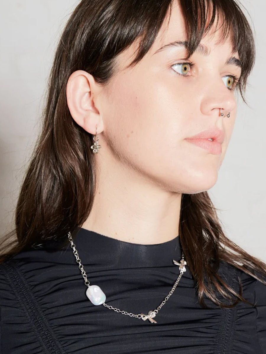 Flower Earrings Silver