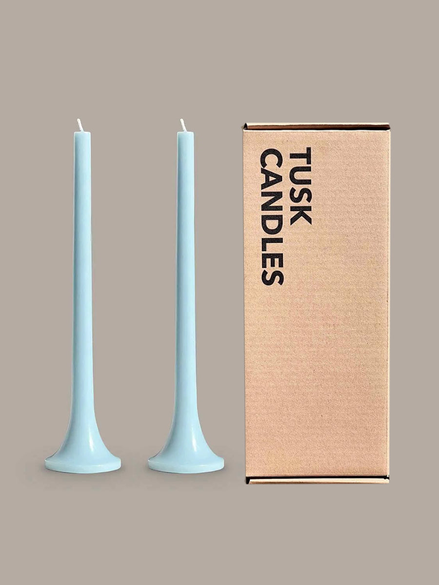 Tusk Candle Set of 2 Pale Blue