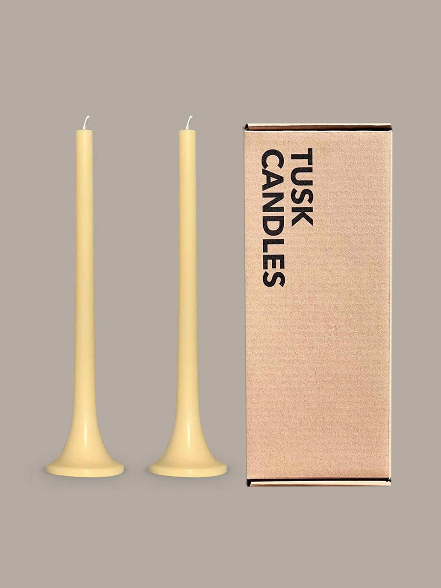 Tusk Candle Set of 2 Pale Yellow