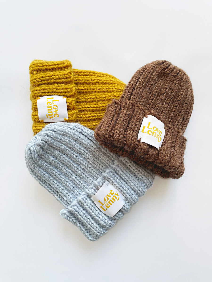 Hand Knitted Baby Beanie Cocoa