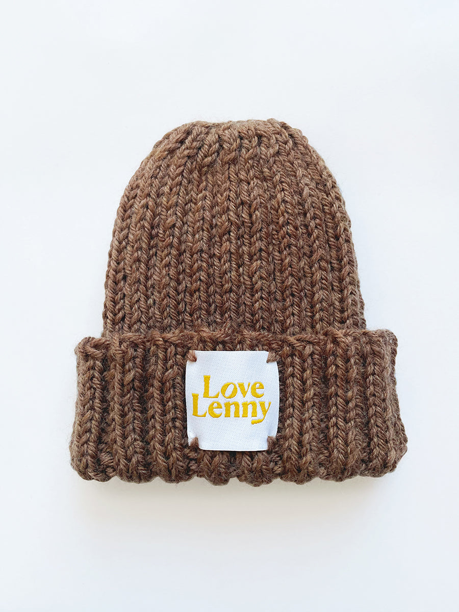 Hand Knitted Baby Beanie Cocoa