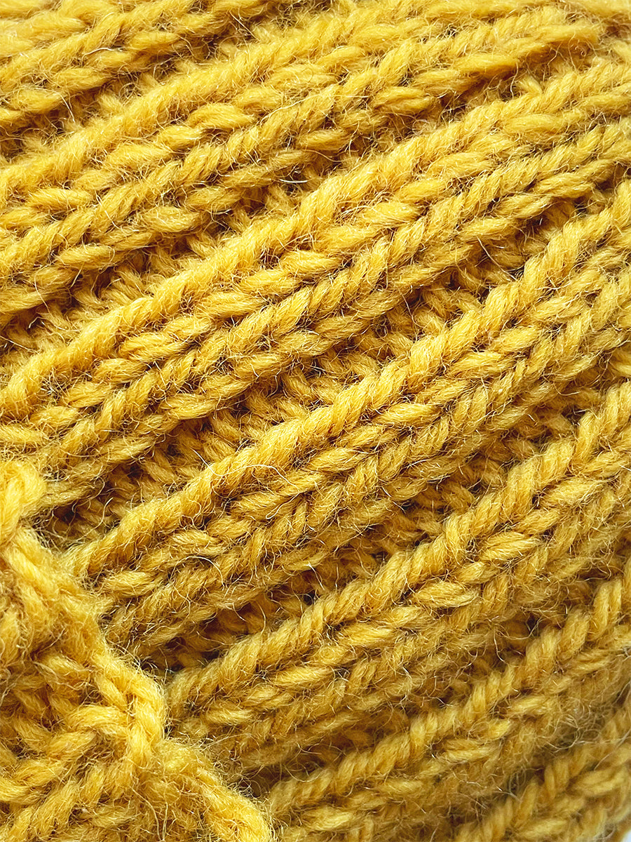 Hand Knitted Baby Beanie Mustard