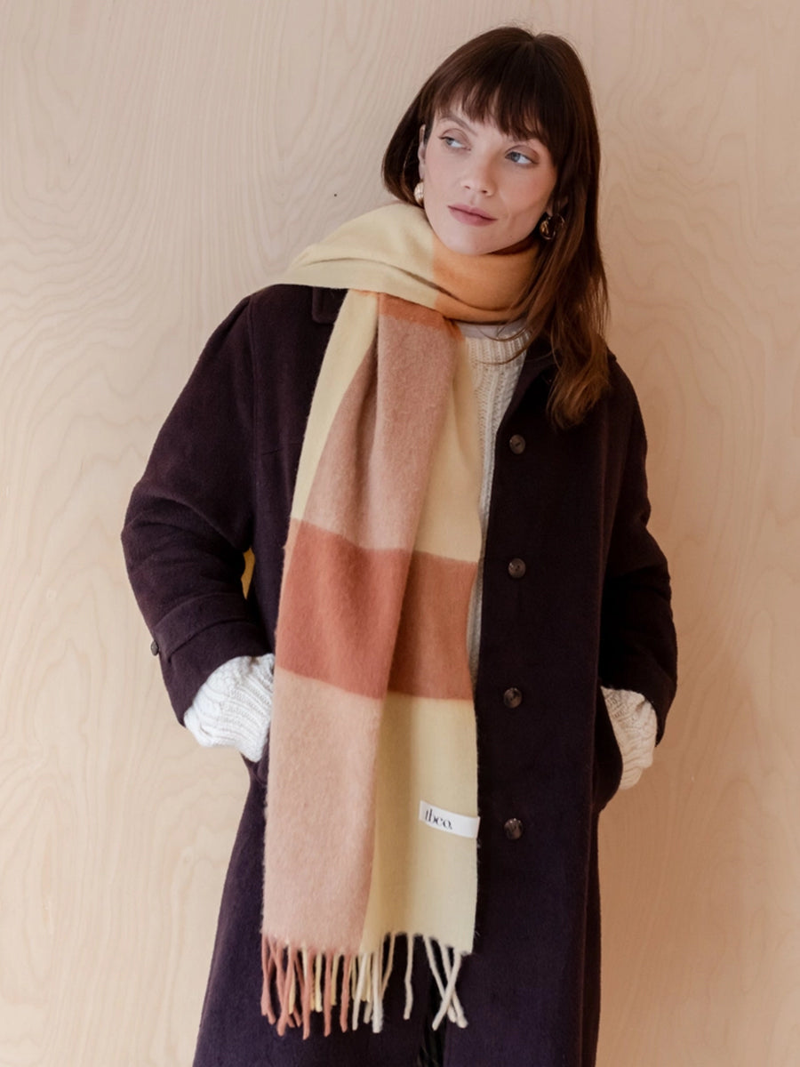 Wool Scarf Block Check