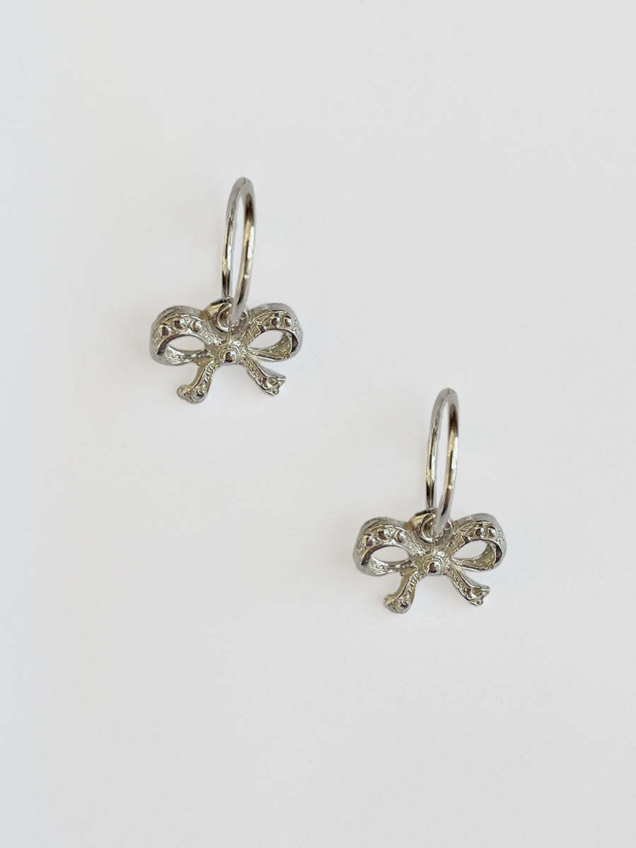 Bow Earrings Silver