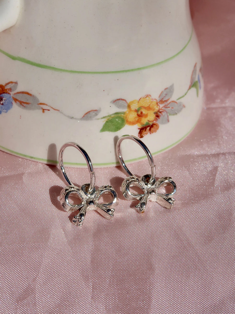 Bow Earrings Silver