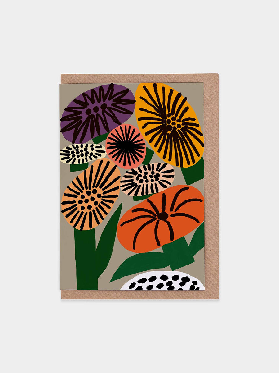 Gold Flowers Greeting Card