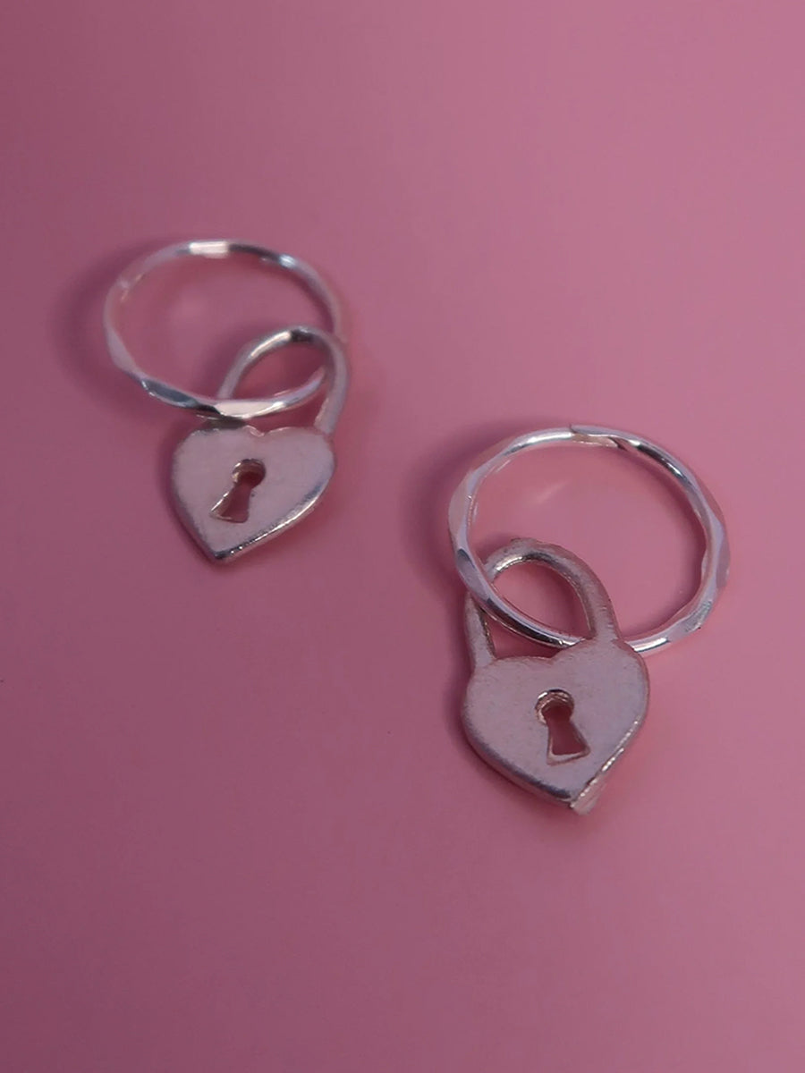 Love Lock Earrings Silver