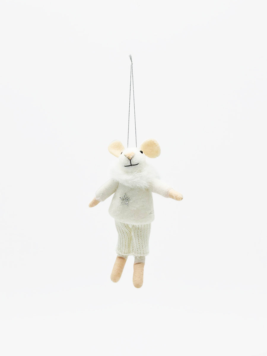 Mr Snow Mouse Decoration White