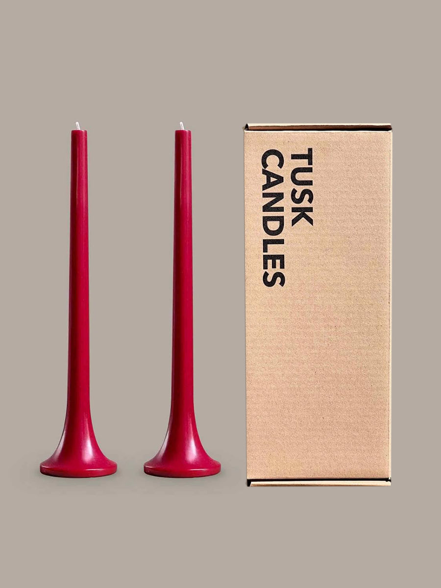 Tusk Candle Set of 2 Chilly Red