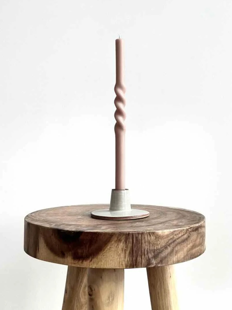 Twist Dinner Candle Pale Yellow