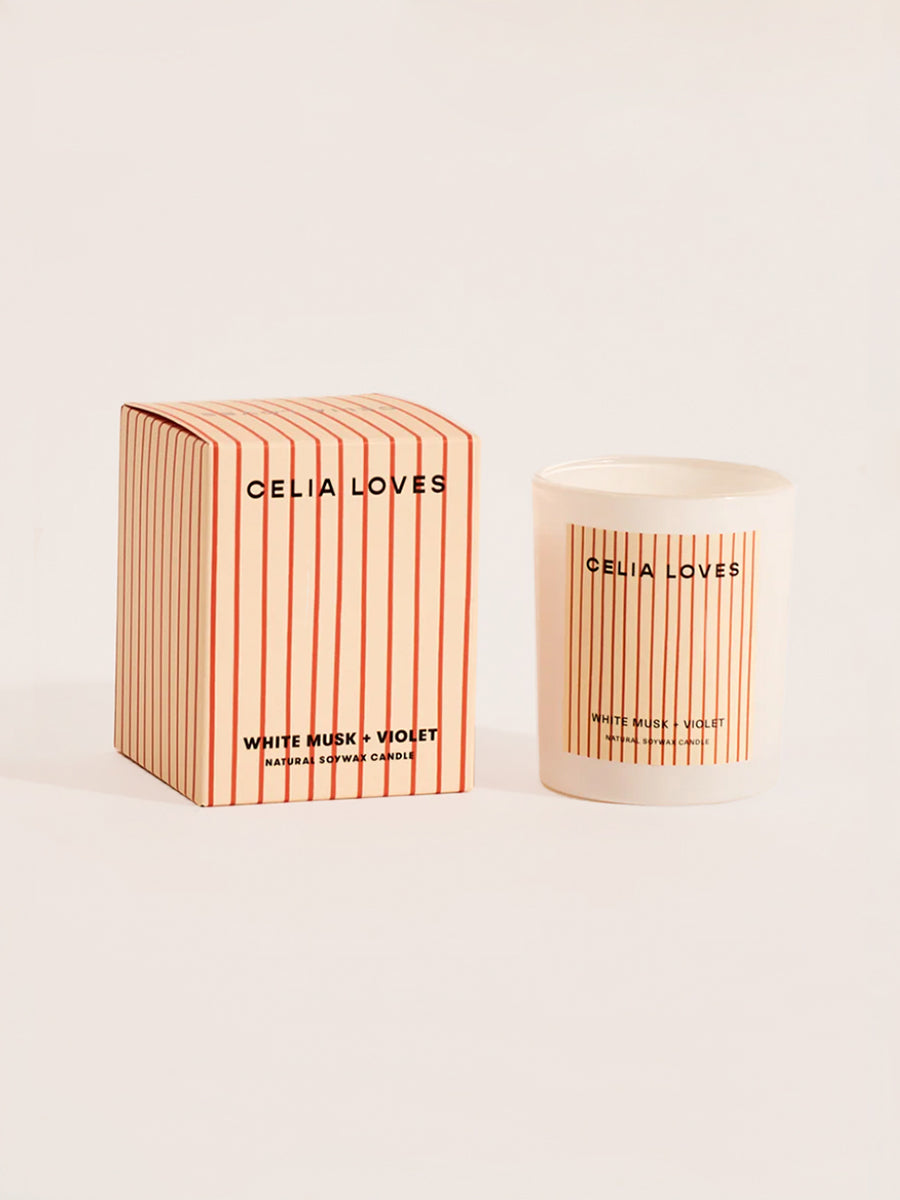 White Musk & Violet Candle 195g